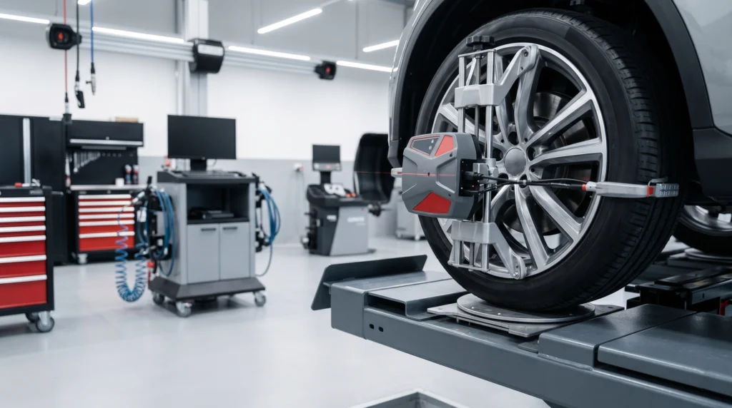 Equipamento profissional para alinhamento e balanceamento de pneus de carros elétricos na Zona Sul de São Paulo